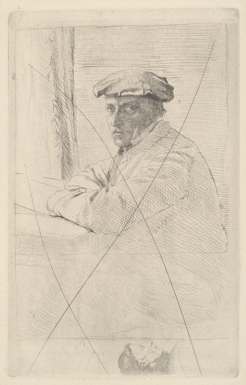 Portrét rytce Josepha Tournyho, 1857 (zrušený lept) od Edgar Degas