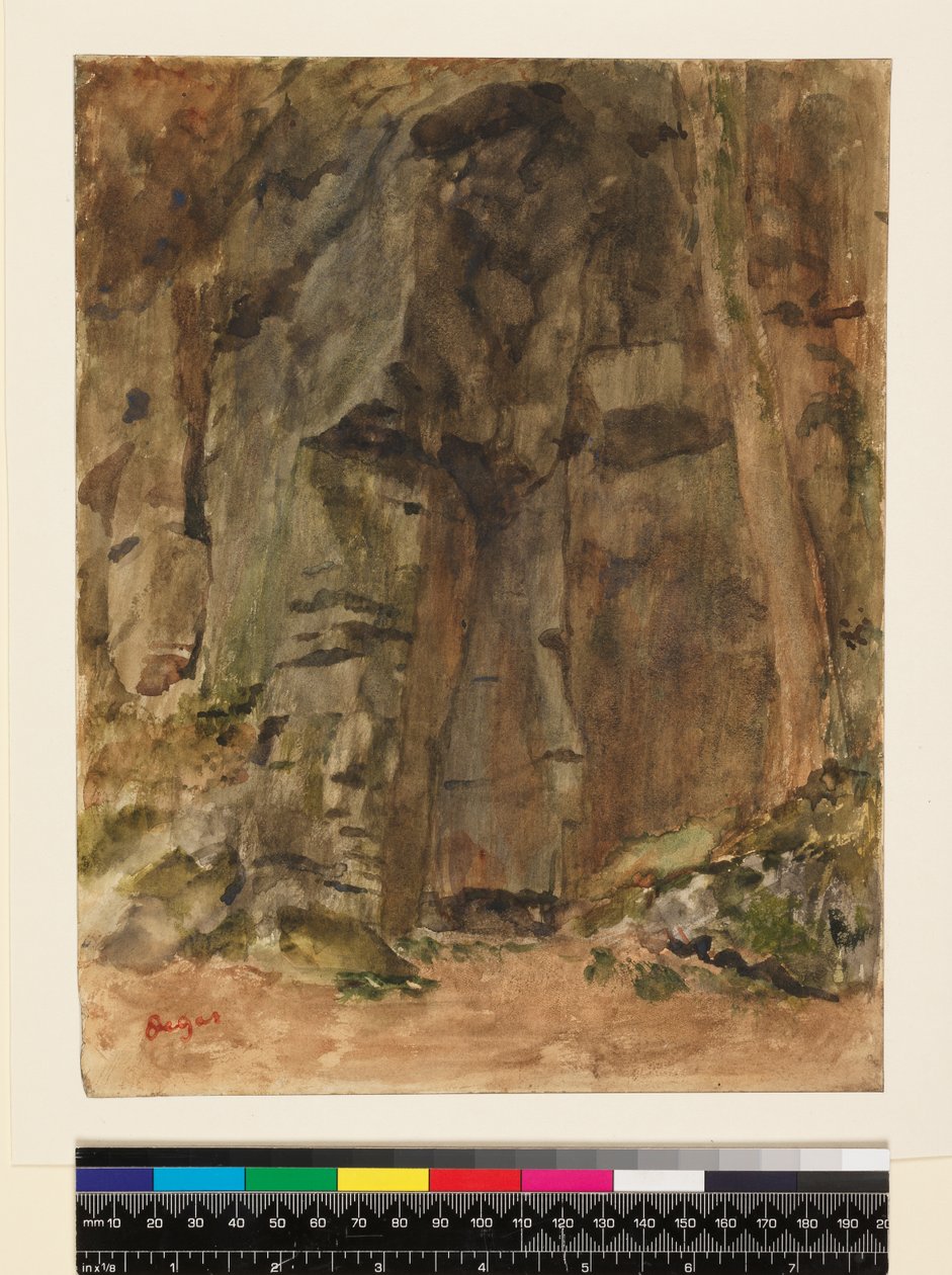 Skály v Bagnoles-De-L"Orne, před rokem 1917 od Edgar Degas