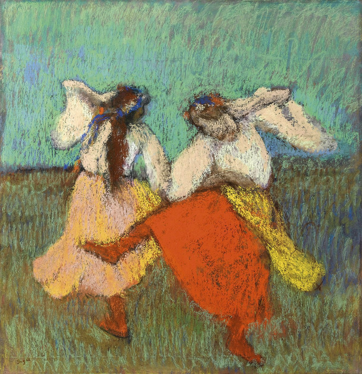Ruští tanečníci od Degase, Edgara (1834-1917). Pastel na papíře, rozměr: 63x60,8, cca 1899, soukromá sbírka od Edgar Degas