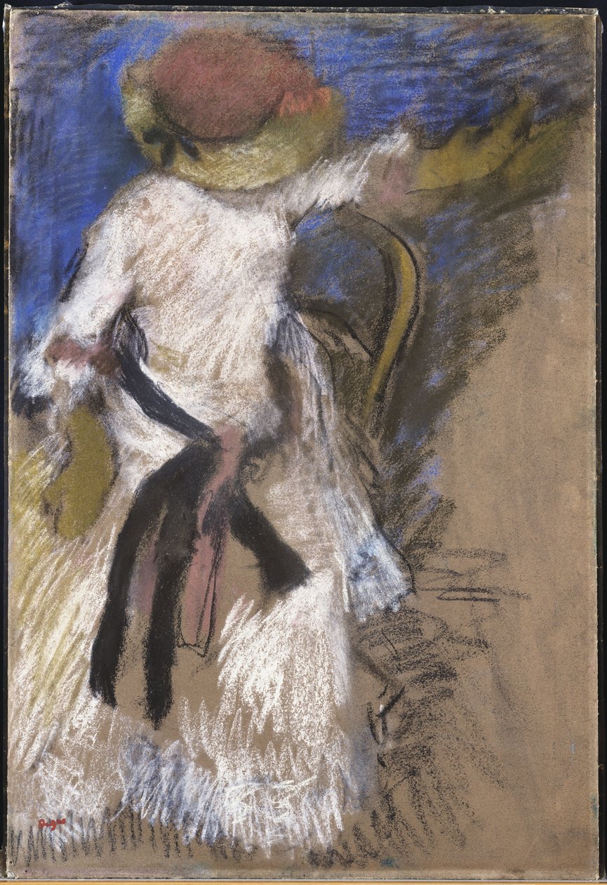 Sedící žena v bílých šatech, c.1888-92 od Edgar Degas