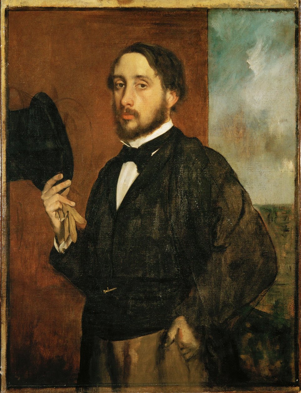 Autoportrét, Degas zvedá klobouk (olej na plátně) od Edgar Degas