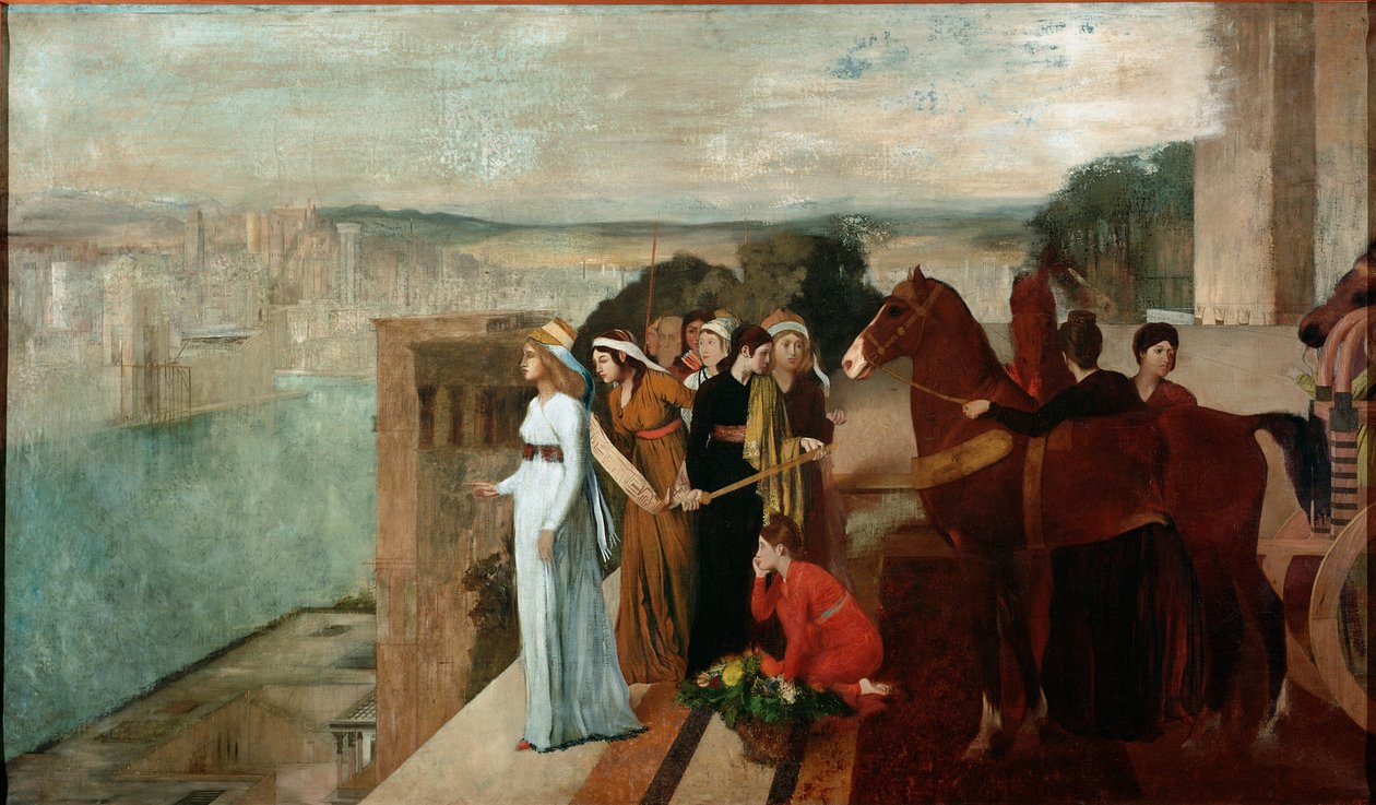 Semiramis Building Babylon (olej na plátně od Edgar Degas