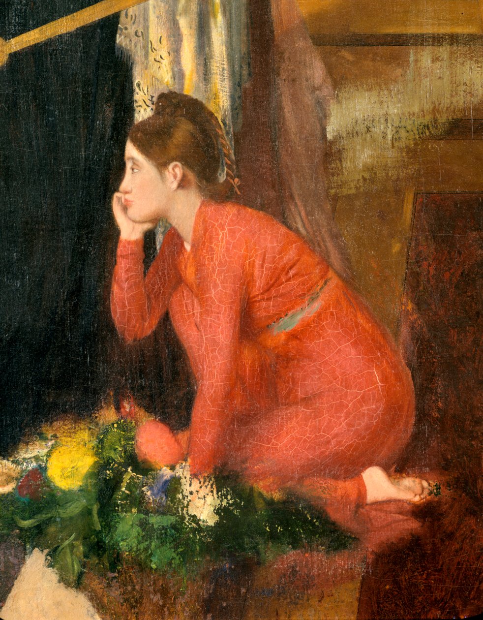 Semiramis Building Babylon nedokončený, detail, 1860-1862 od Edgar Degas