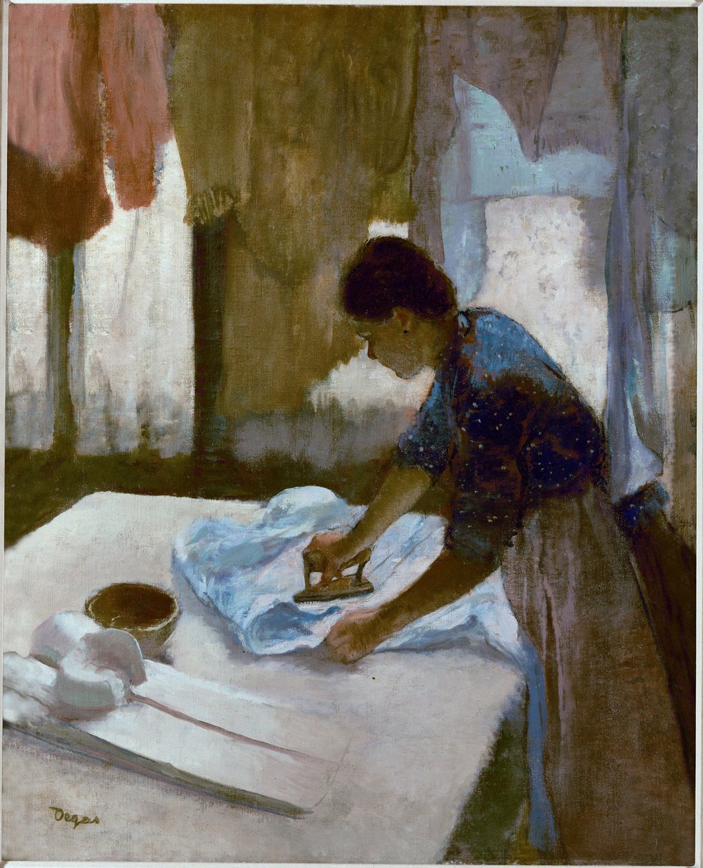 Služebná žehlí košili (olej na plátně) od Edgar Degas