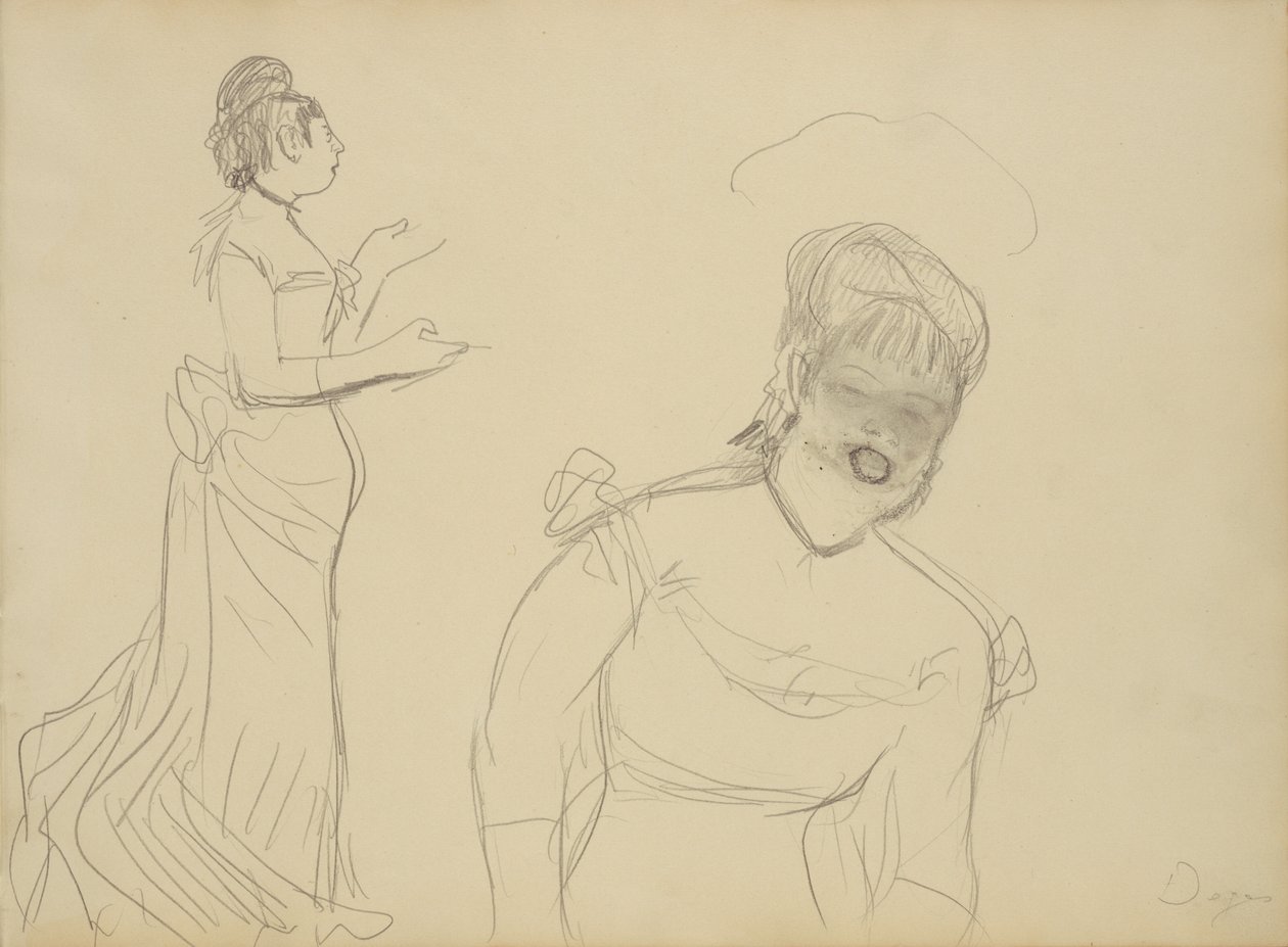 Skici kavárenského zpěváka od Edgar Degas