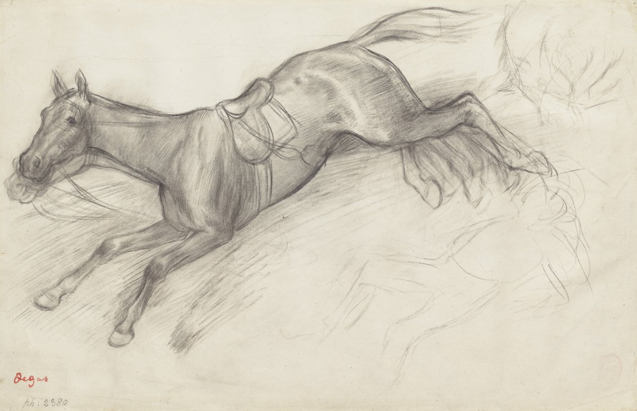 Studie pro „Scene from the Steeplechase: The Fallen Jockey“, 1866 od Edgar Degas