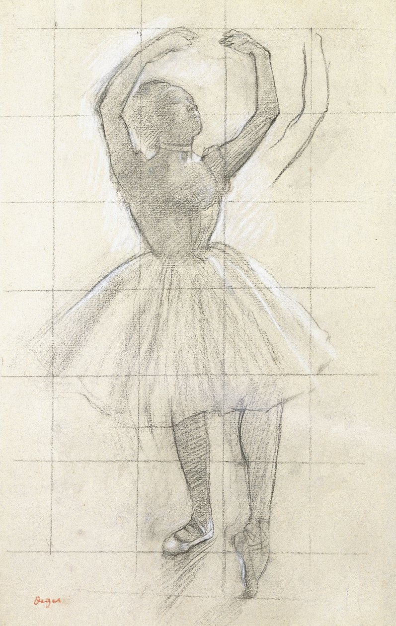Studie pro tanečníka pózování, z fotografie, c.1874 od Edgar Degas