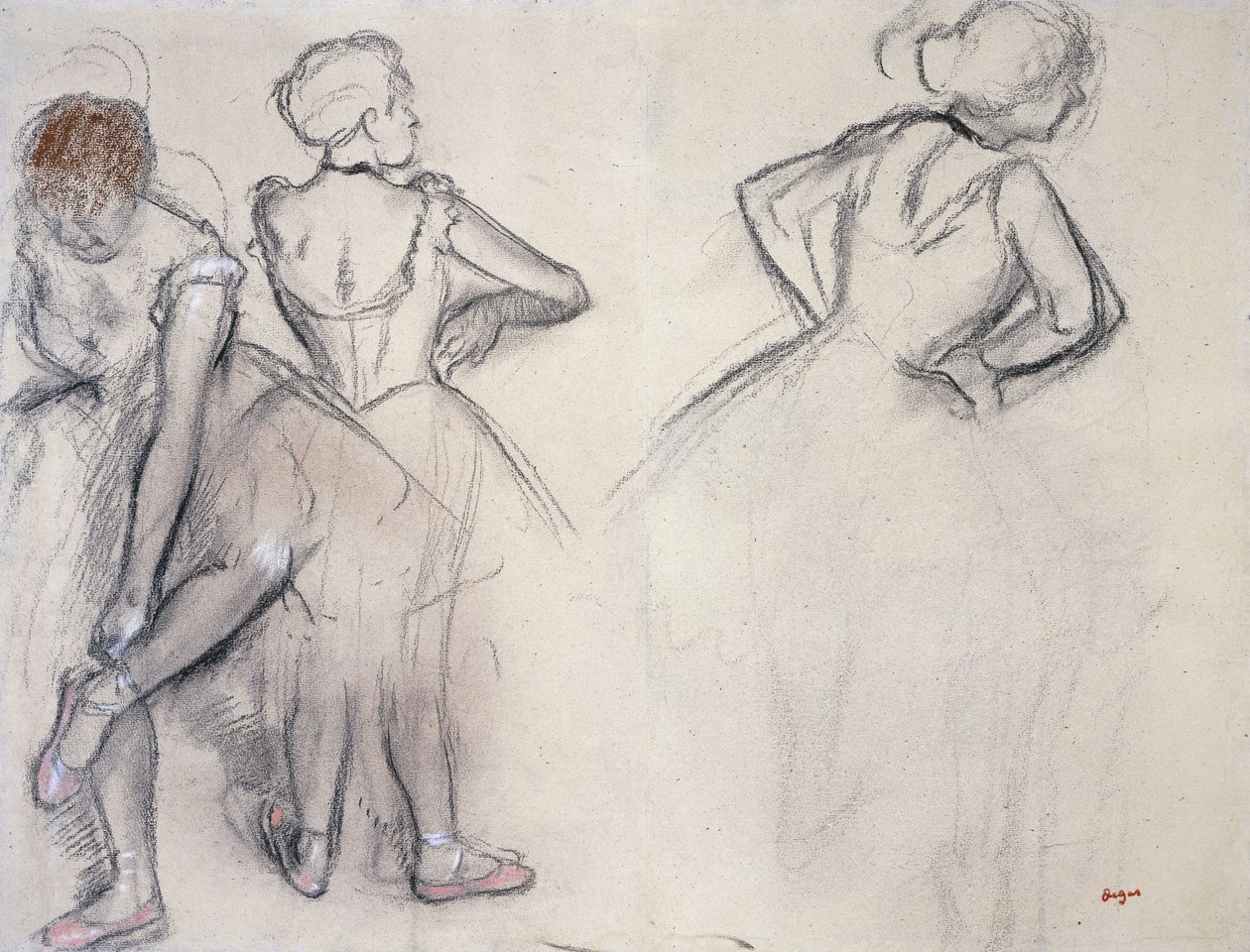 studium tanečníků; studium tanečníků, od Edgar Degas