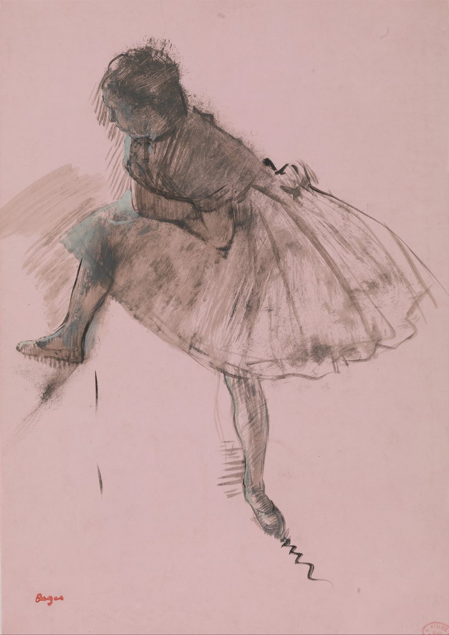 Studie baletního tanečníka recto, Dvě studie tanečníků verso, ca. 1873. od Edgar Degas