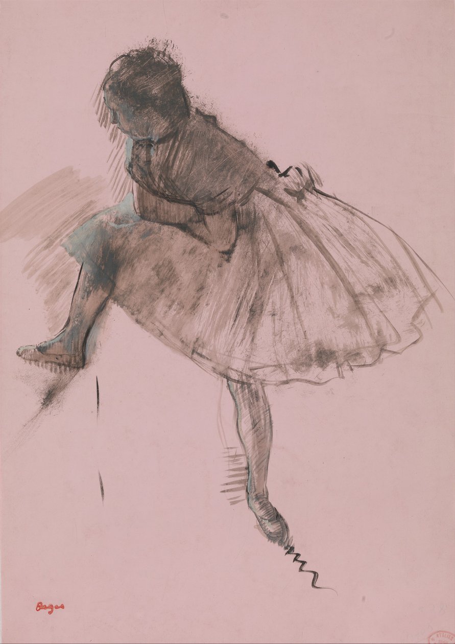 Studie baletního tanečníka recto, dvě studie tanečníků verso, ca. 1873. od Edgar Degas