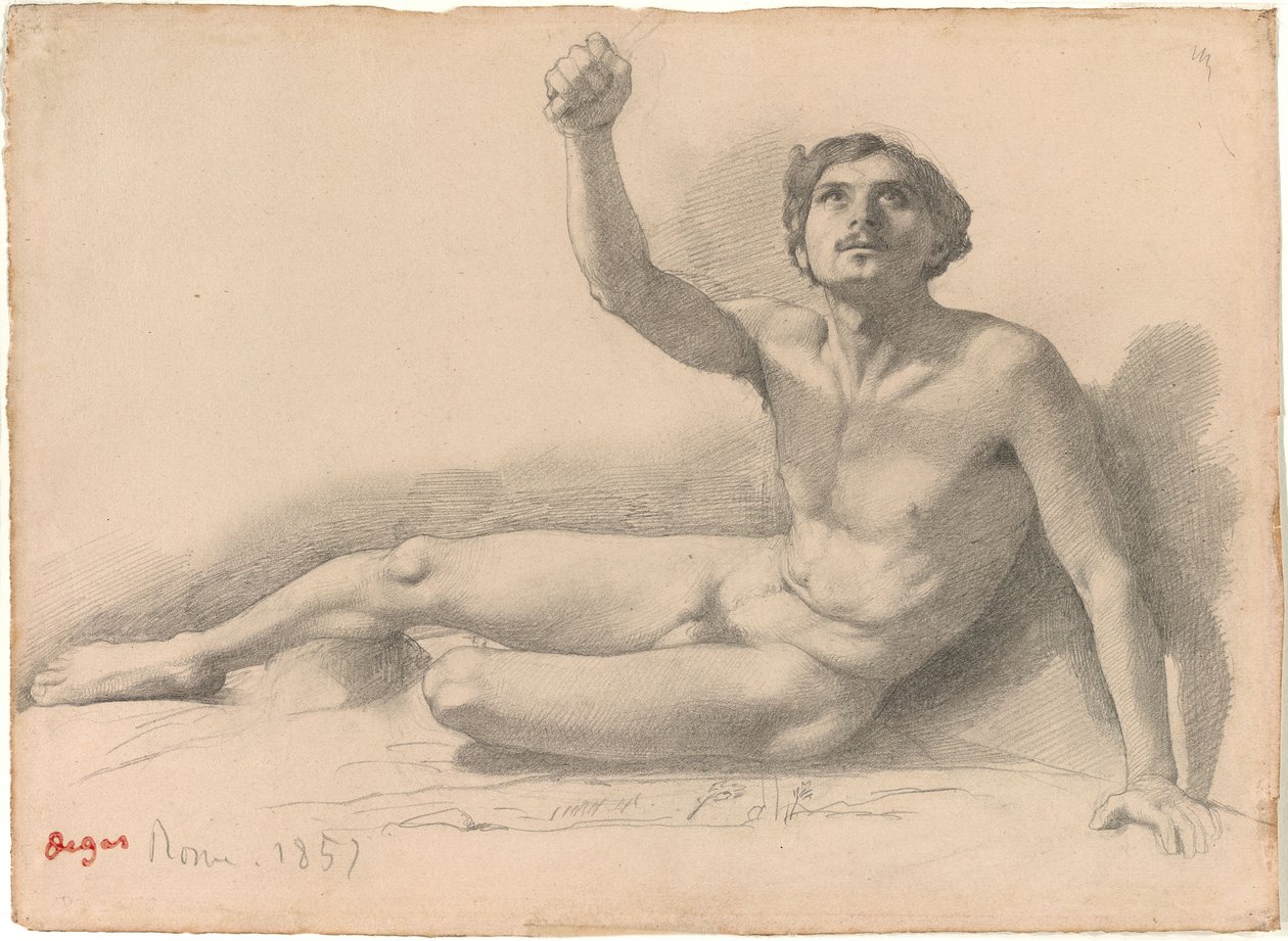 Studie mužského aktu od Edgar Degas
