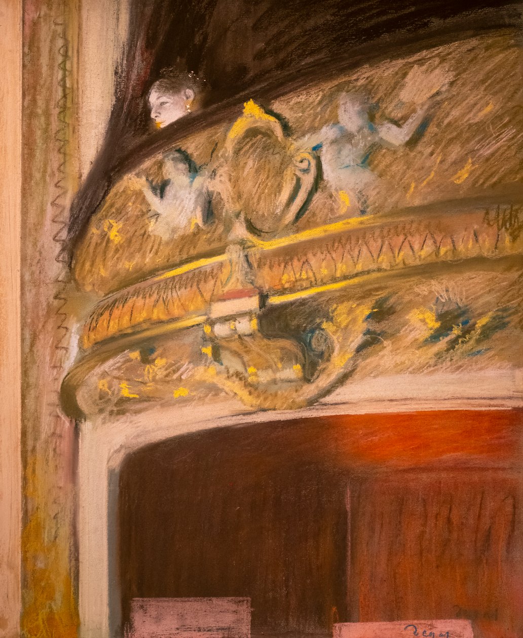 Studie lóže u divadla. 1880. Pastel a olej na kartonu marufle na plátně. od Edgar Degas