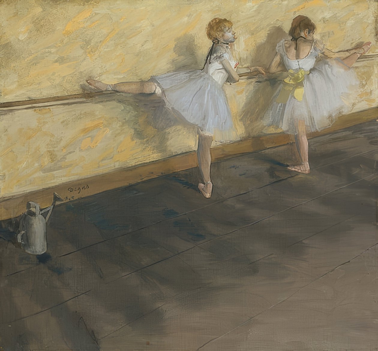 Tanečníci cvičící na tyči. 1877 od Edgar Degas