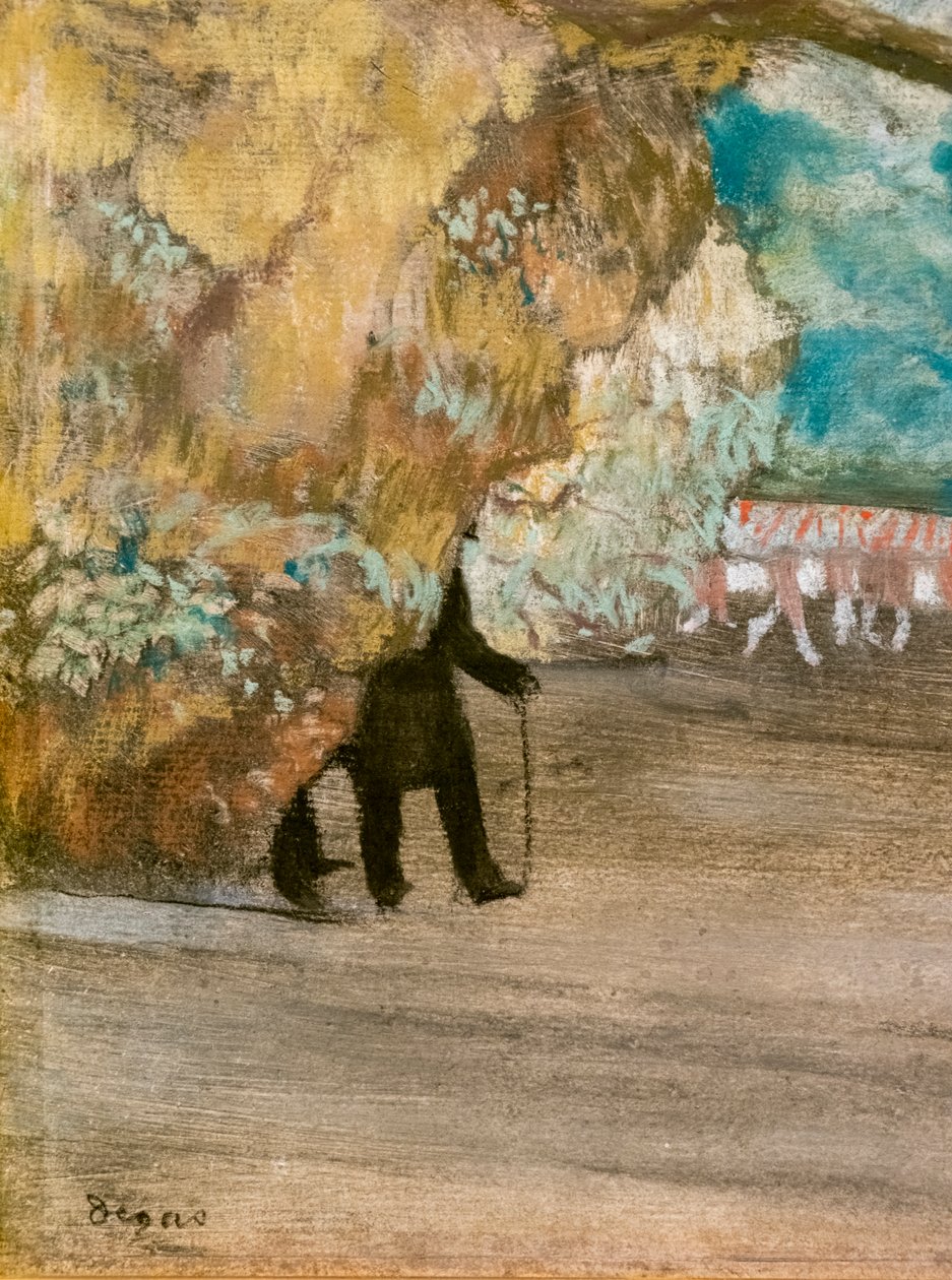Opona (detail). Kolem 1881. Pastel na dřevěném uhlí a monotyp, pasparty na kartonu. od Edgar Degas
