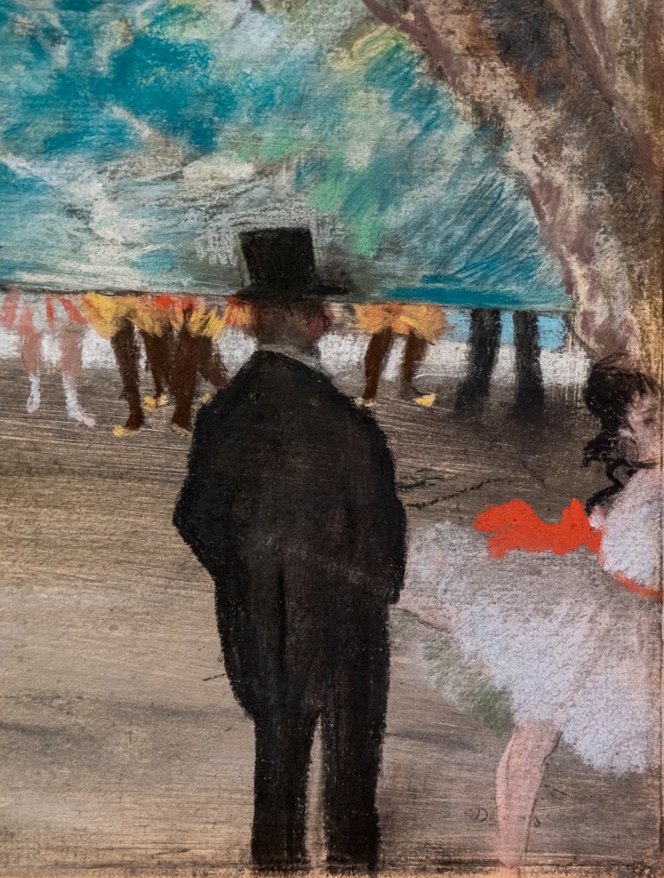 Opona (detail). Kolem 1881. Pastel na dřevěném uhlí a monotyp, pasparty na kartonu. od Edgar Degas