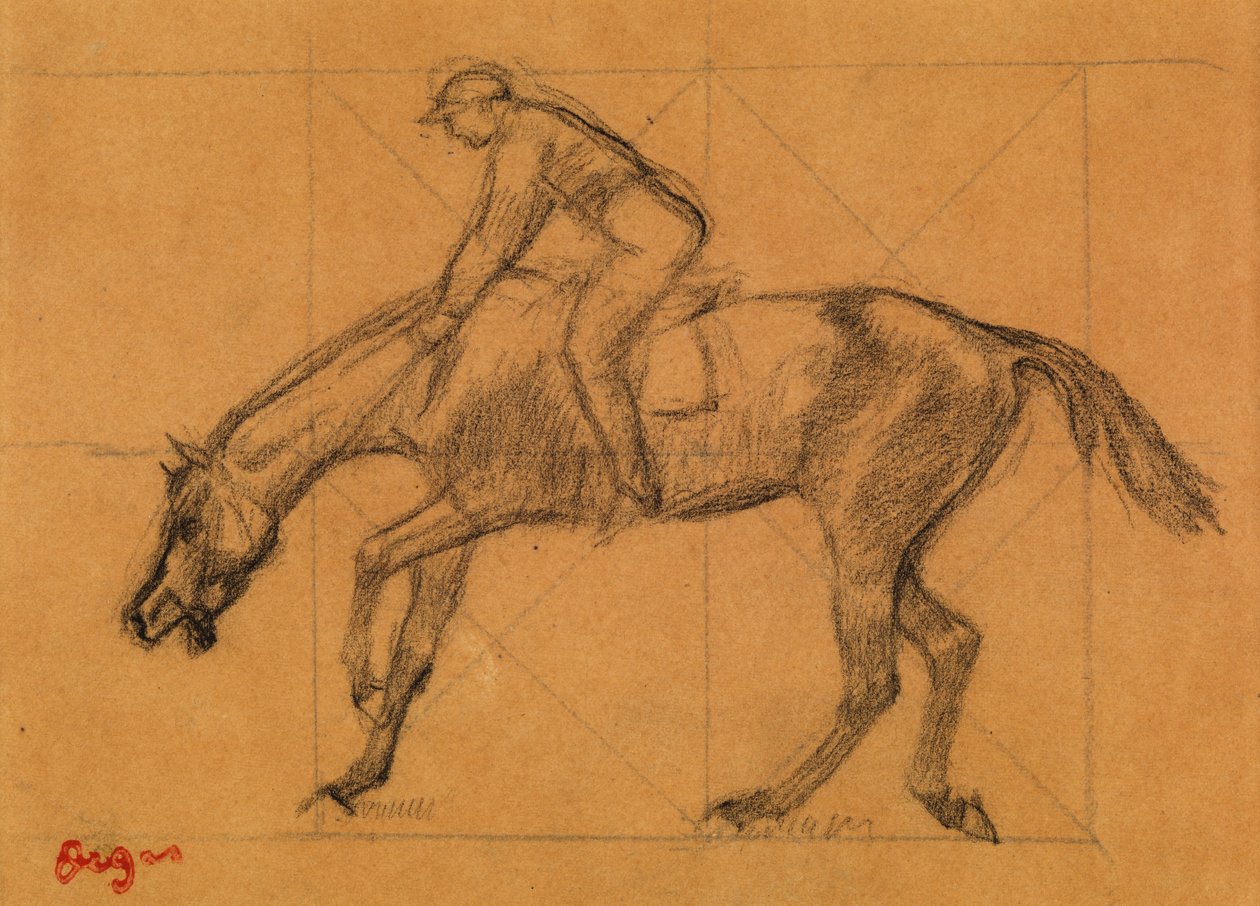 The End of the Race, c.1882 (křída na tónovaném papíře) od Edgar Degas