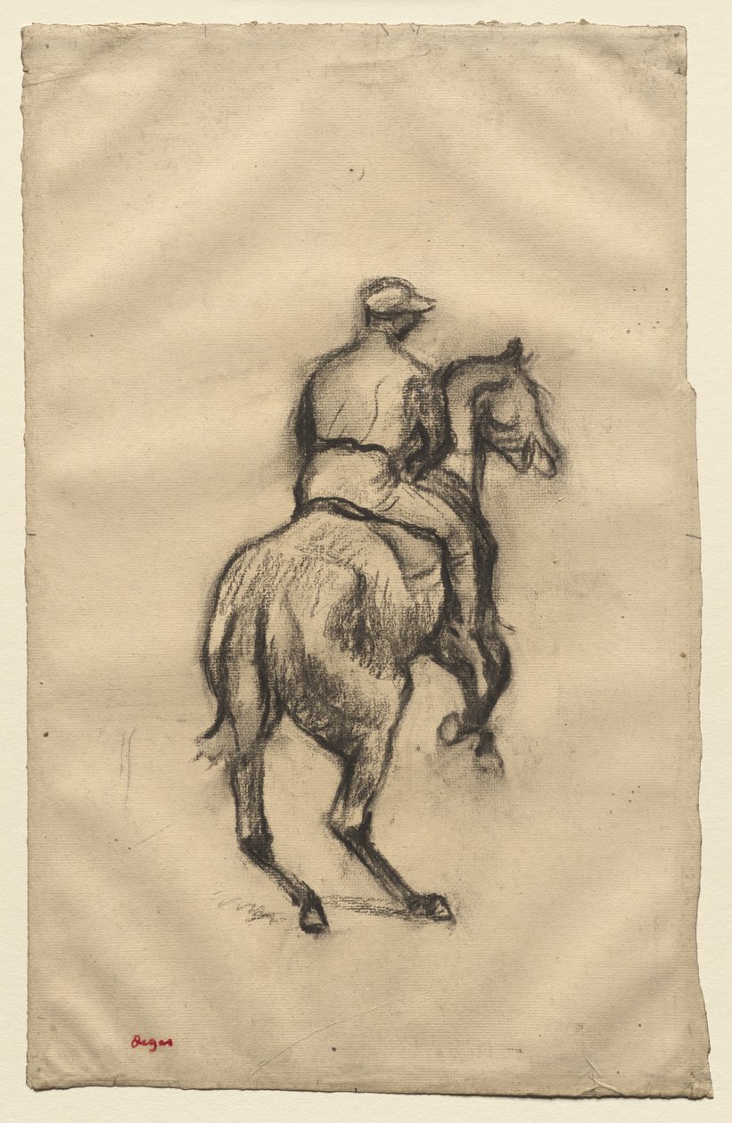 Žokej, cca 1885-1900 (uhlí na papíře) od Edgar Degas