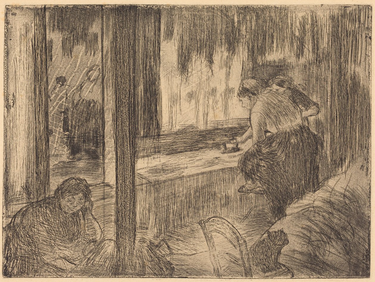 The Laundresses (Prádelníčky (Žehlení)) od Edgar Degas