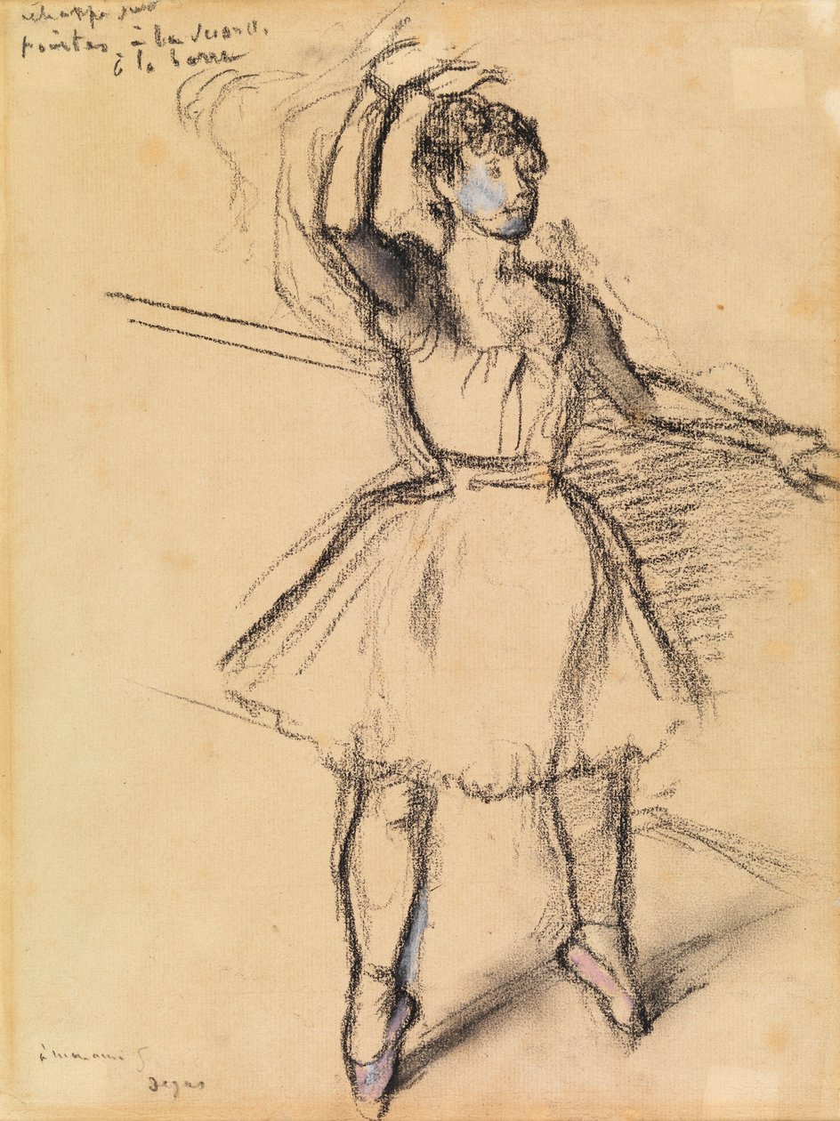 Malý tanečník, kolem roku 1885 (křída na papíře) od Edgar Degas