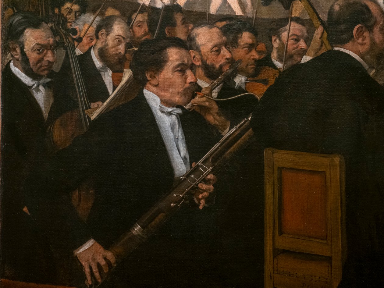 Orchestr opery (detail). 1870. Olej na plátně. od Edgar Degas