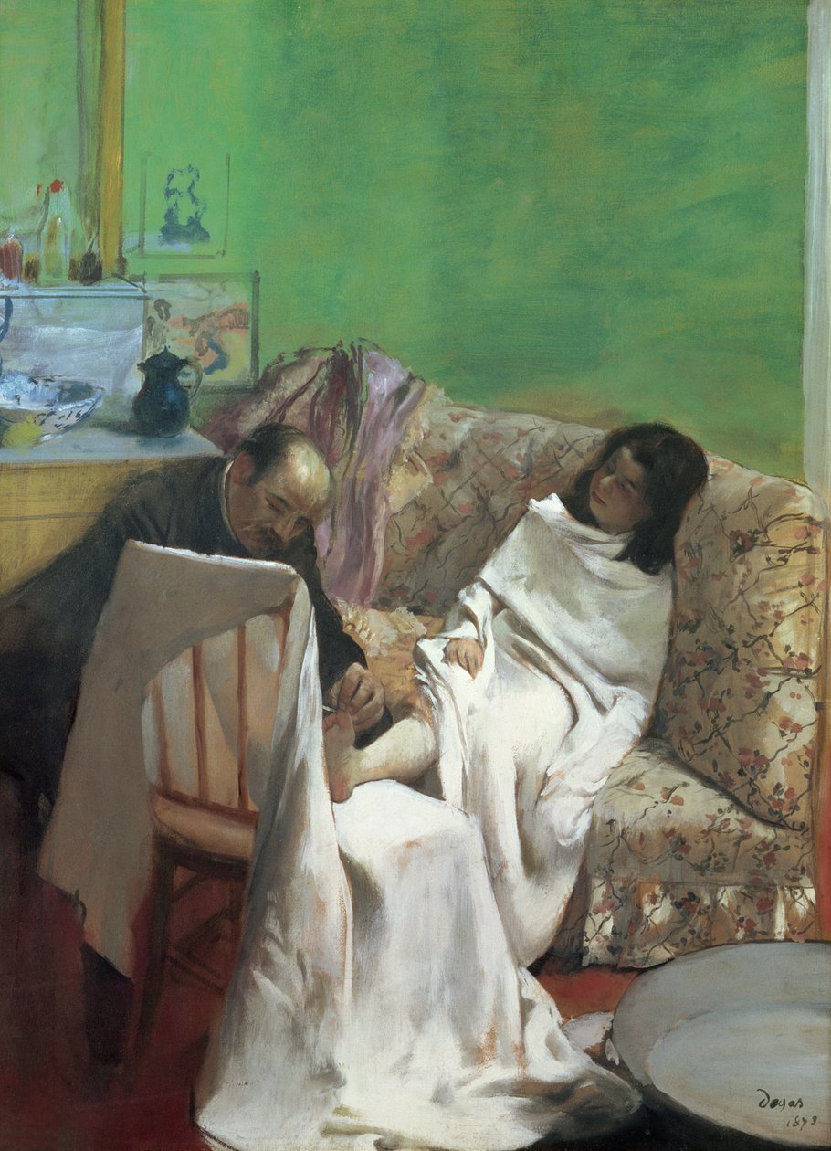 Pedikúra, 1873 (olej na papíře na plátně) od Edgar Degas