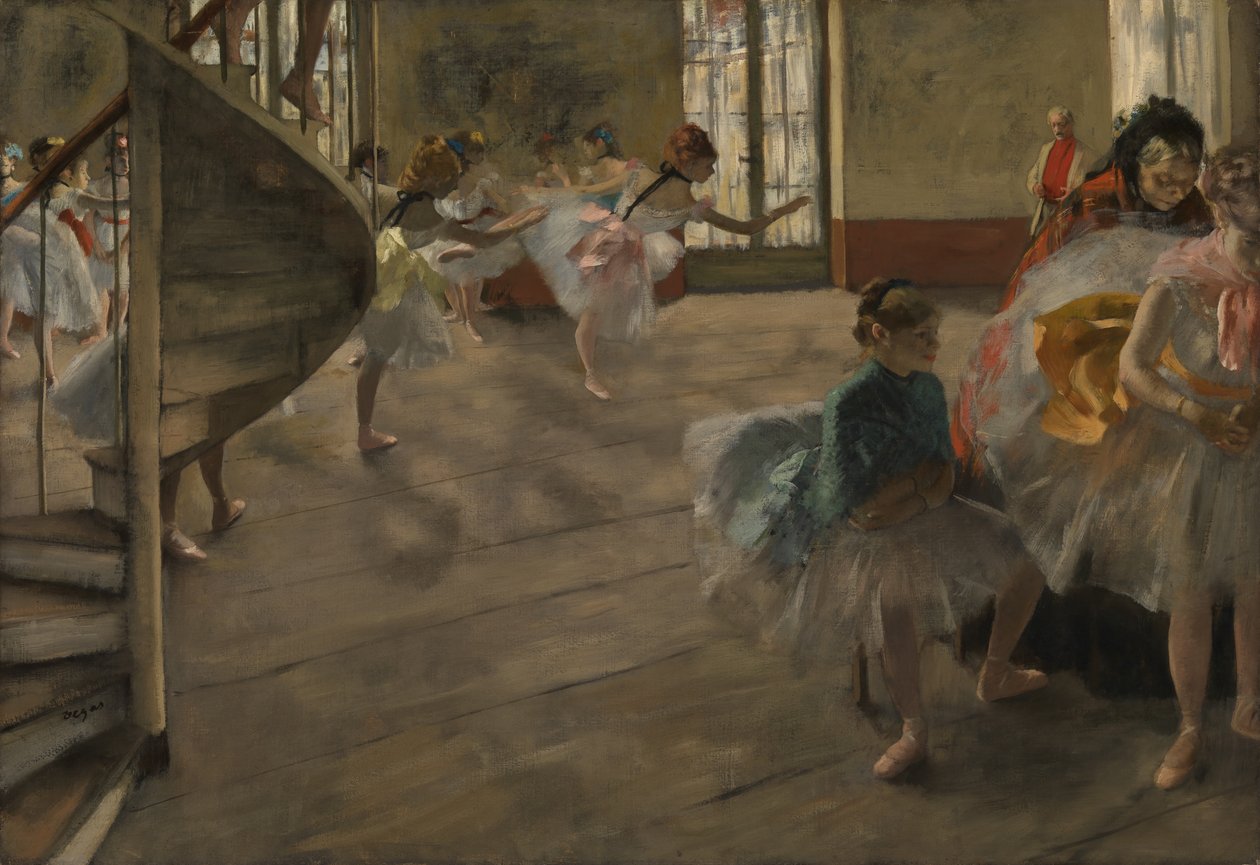 The Rehearsal, cca 1877 (olej na plátně) od Edgar Degas