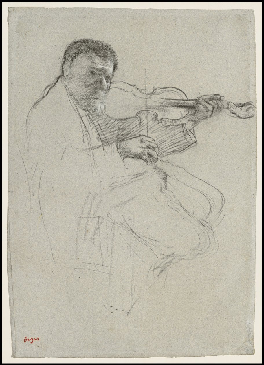 Houslista, Studie pro "The Rehearsal", c.1879 od Edgar Degas