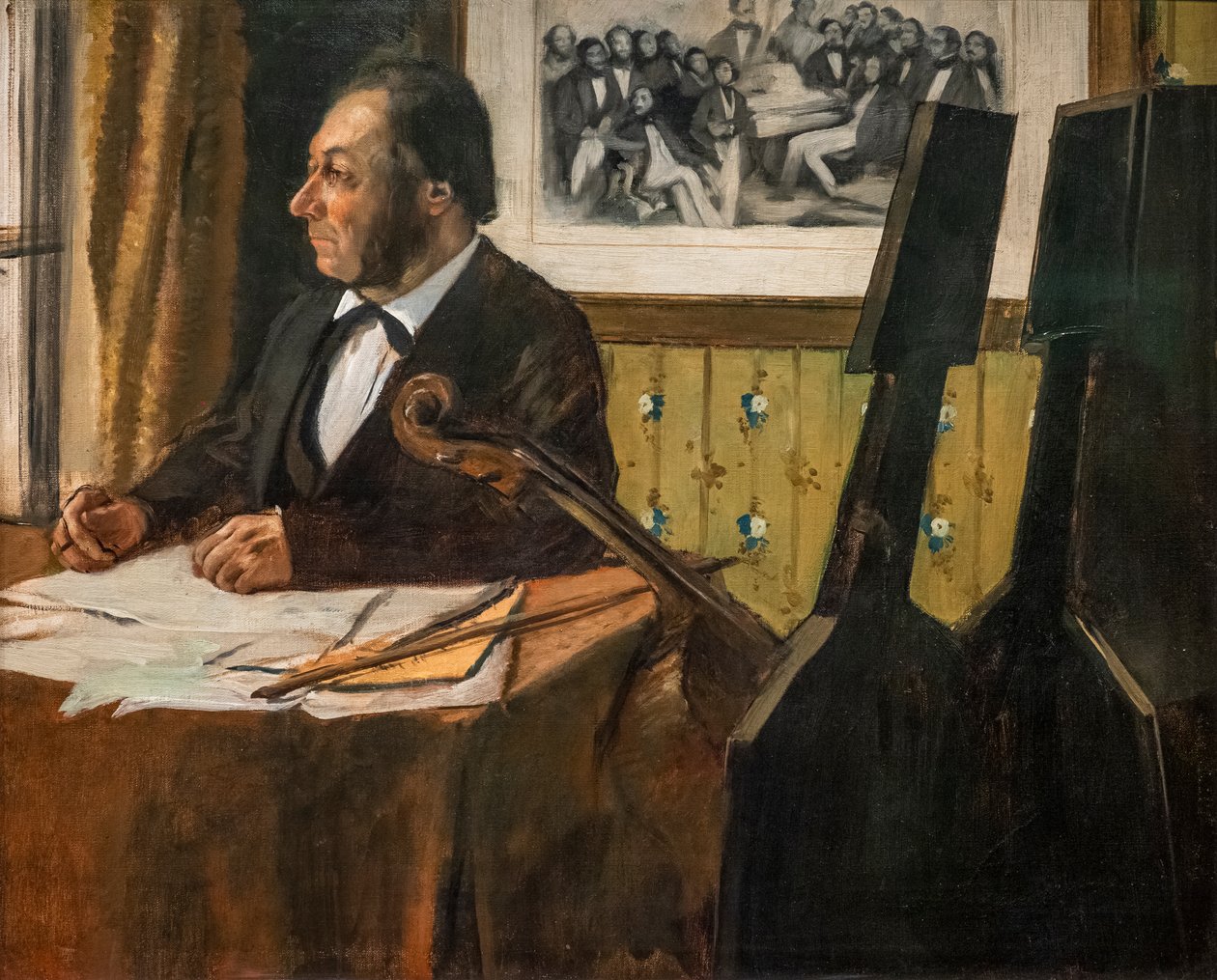 Violoncellista Louis-Marie Pilet. Kolem 1868-1869. Olej na plátně. od Edgar Degas