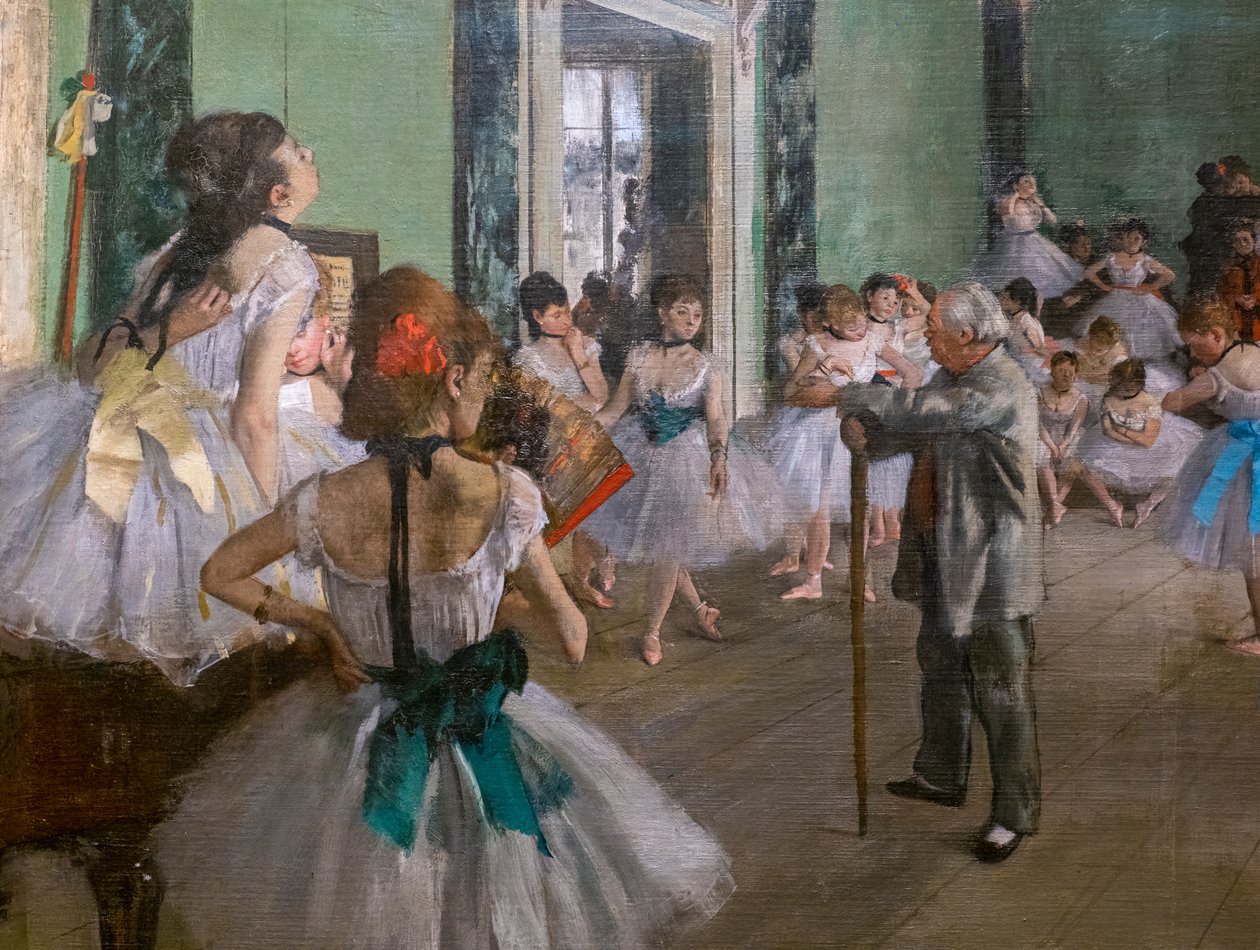 Kurz tance (detail). Začíná v roce 1873, končí v letech 1875-1876. Olej na plátně. od Edgar Degas