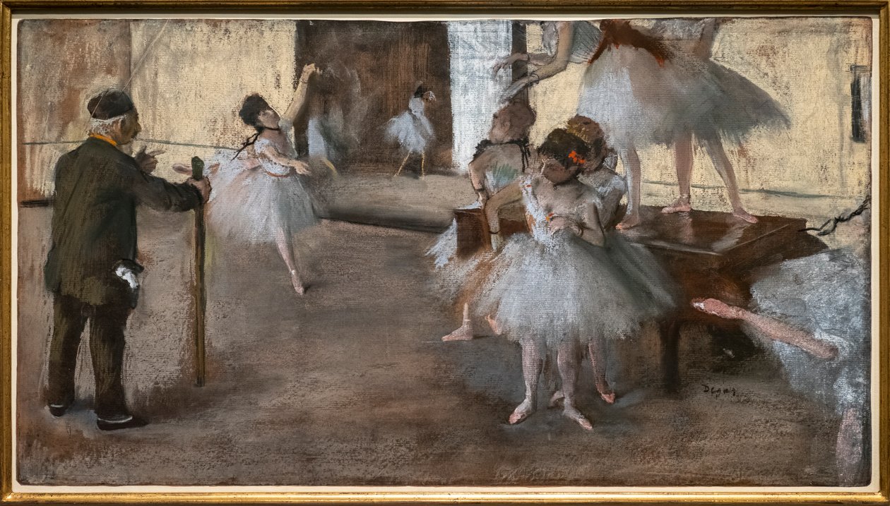 Taneční lekce. Kolem 1876. Pastel na papíře nalepeném na kartonu. od Edgar Degas