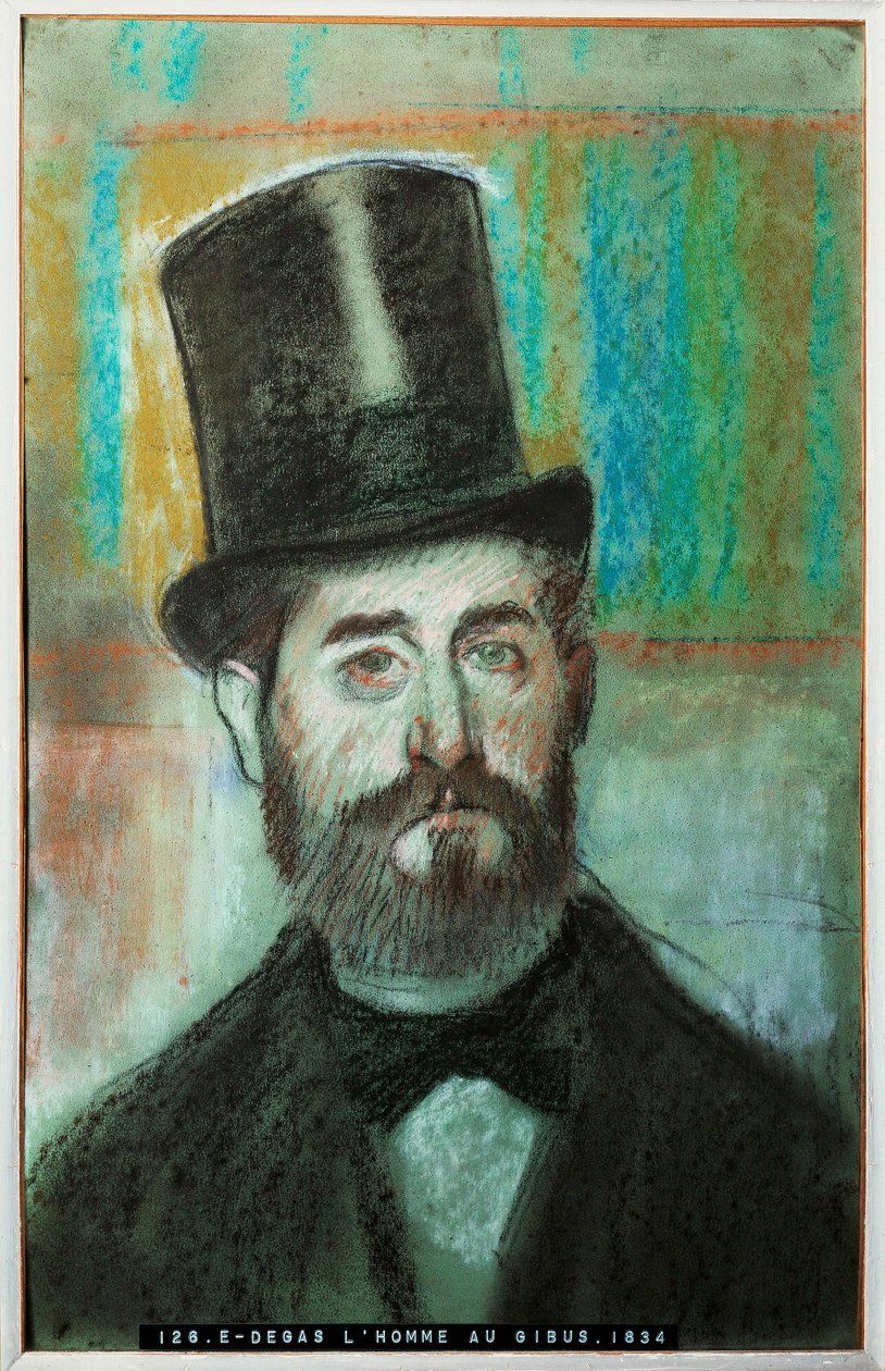 Muž s kloboukem (olej na plátně) od Edgar Degas