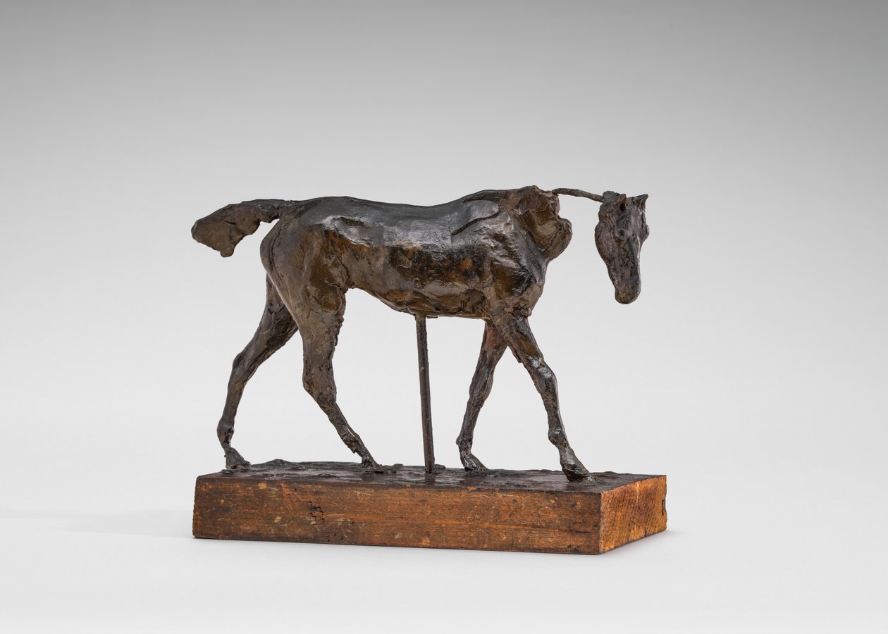 Chůze plnokrevného koně, část krku chybí, počátek 70. let 19. století. od Edgar Degas