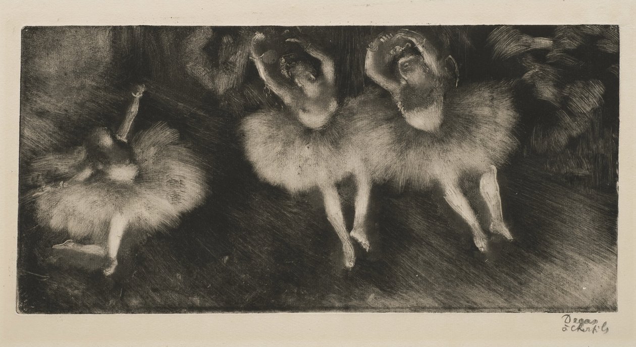 Tři baletní tanečníci, kolem roku 1878 od Edgar Degas