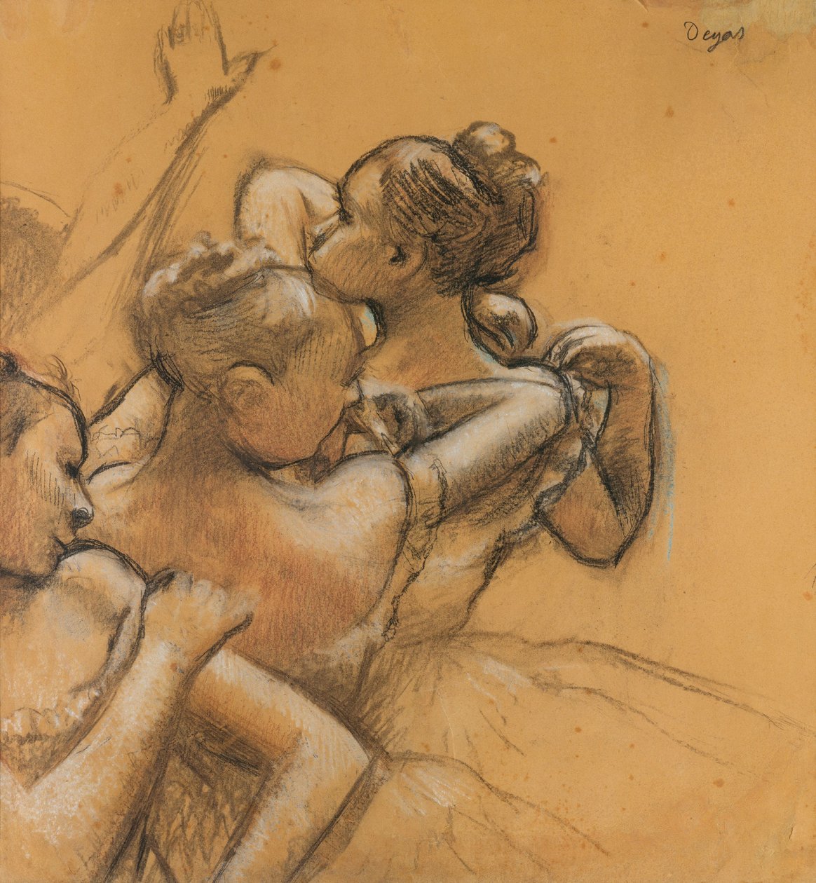 Tři tanečnice, asi 1895-99 (pastel a uhel na papíře) od Edgar Degas