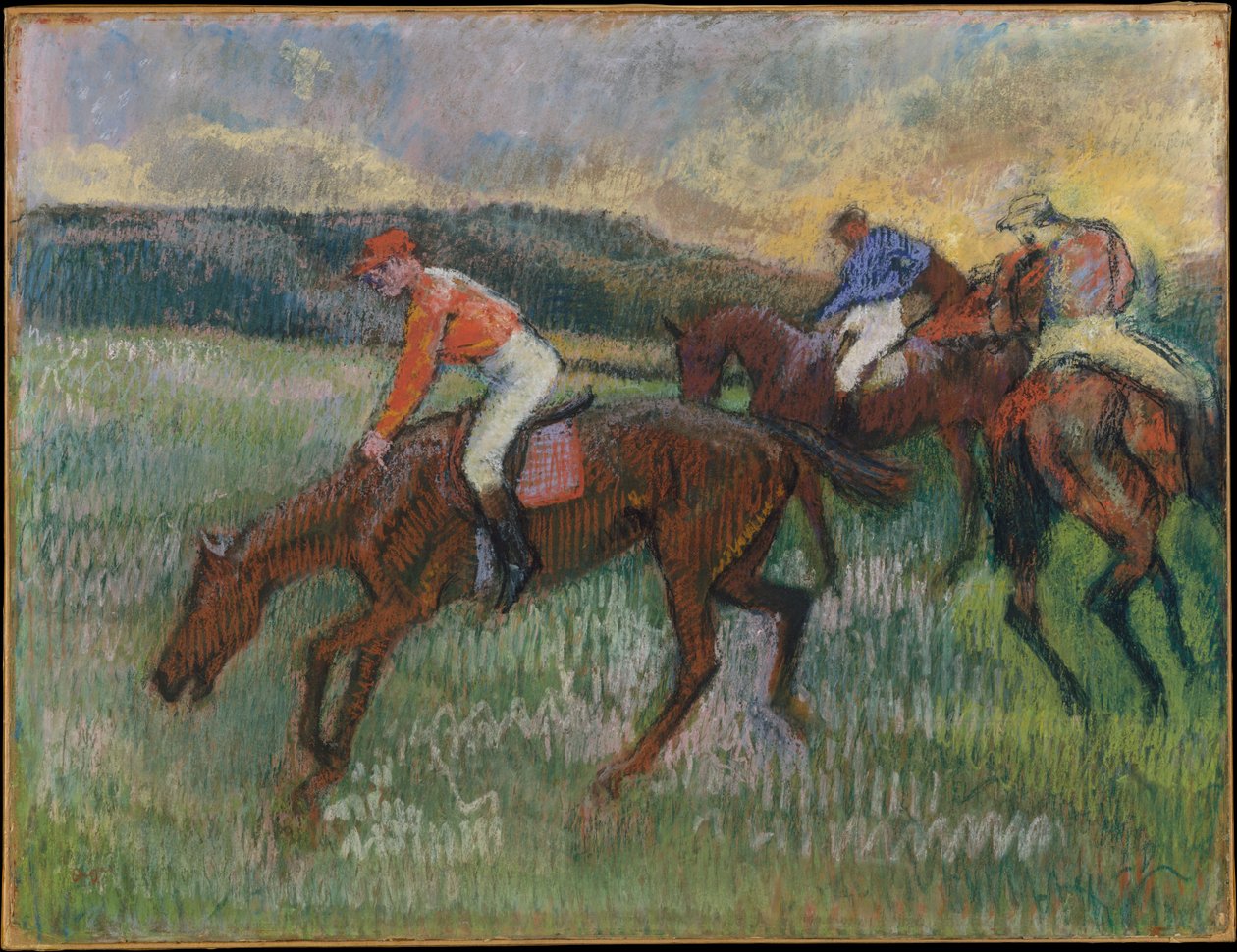 Tři žokejové od Edgar Degas