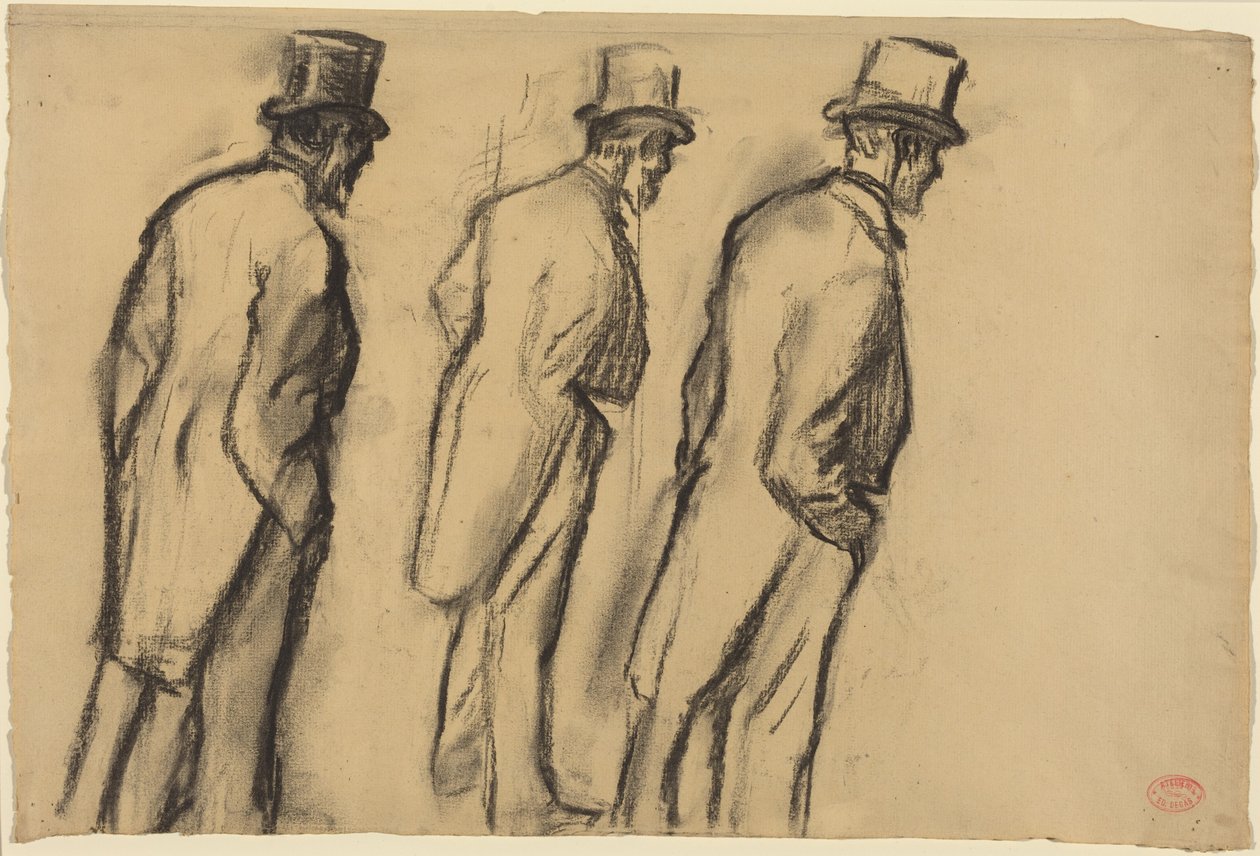 Tři studie Ludovica Halévyho ve stoje od Edgar Degas