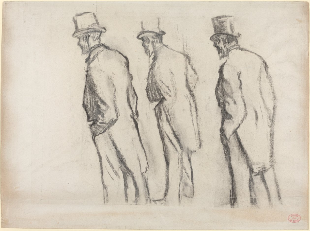 Tři studie Ludovica Halévyho Standing, c. 1880. od Edgar Degas