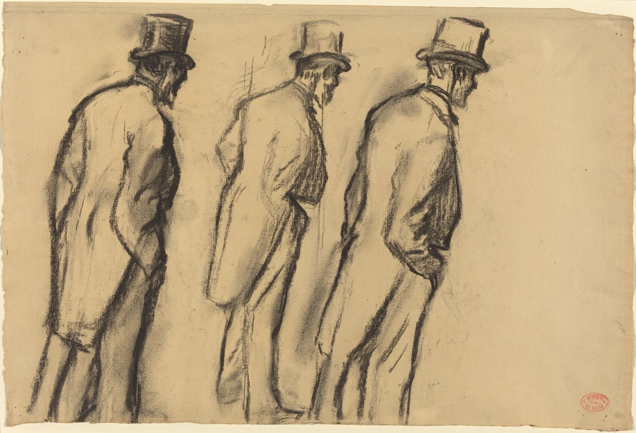 Tři studie Ludovica Halévyho Standing, c. 1880. od Edgar Degas