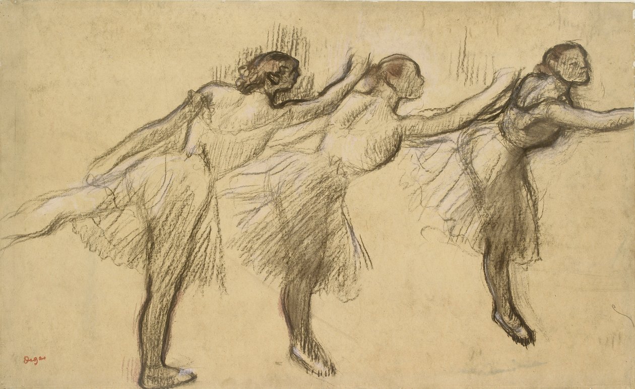 Tři studie baletky, konec 19. století od Edgar Degas