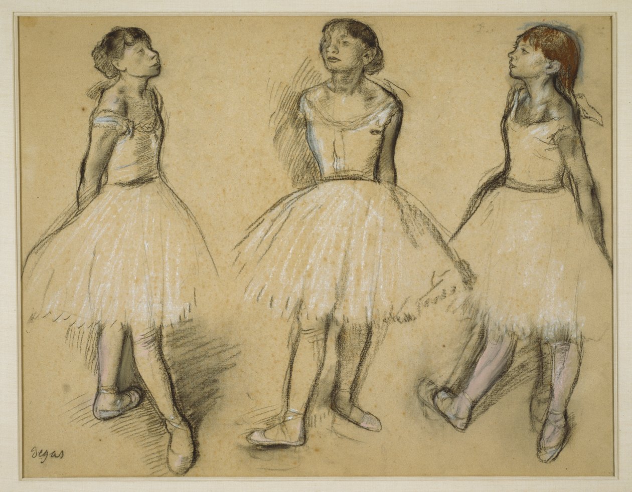 Tři studie tanečníka ve čtvrté poloze od Edgar Degas