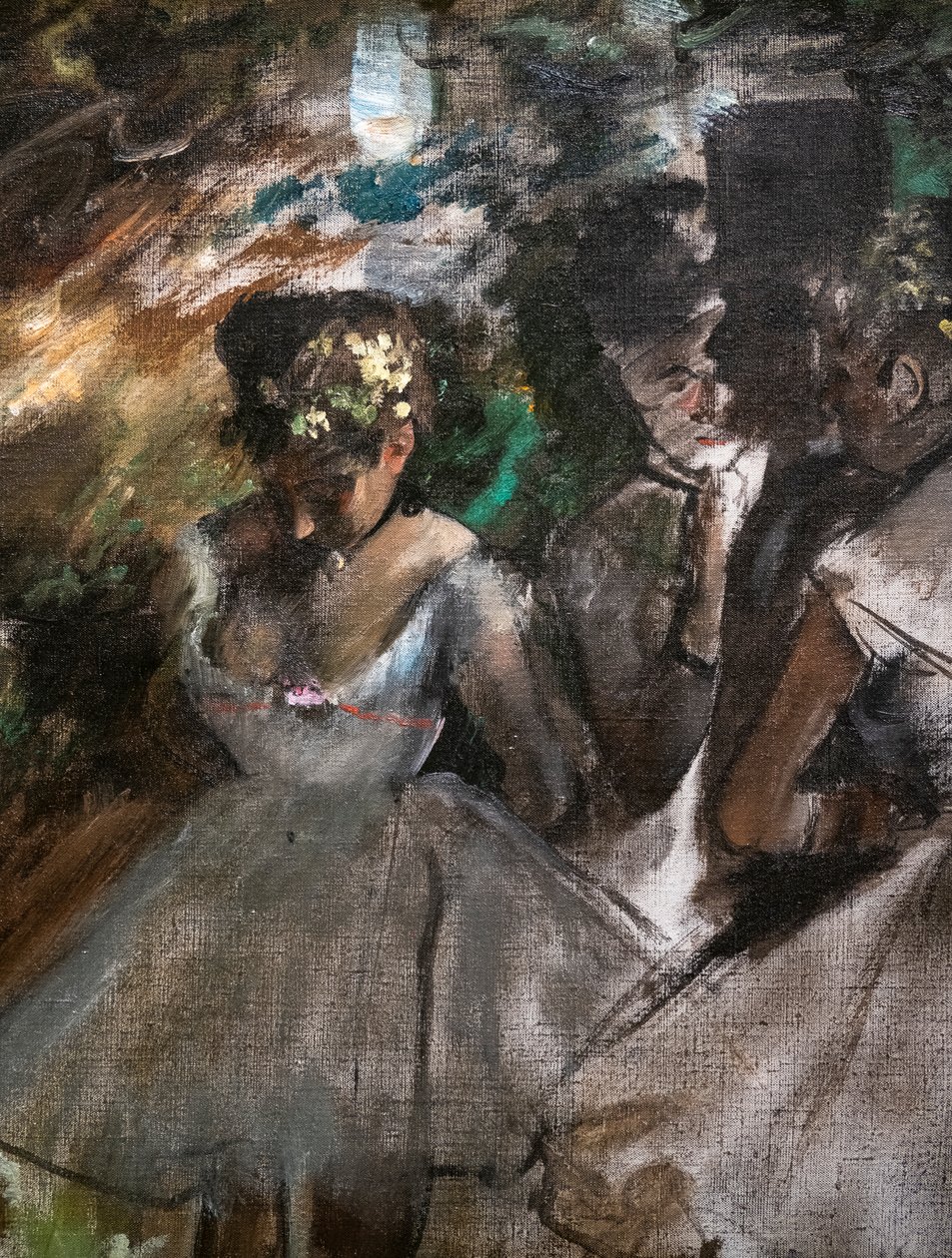Tři tanečníci v zákulisí (detail). 1880-1885. Olej na plátně. od Edgar Degas