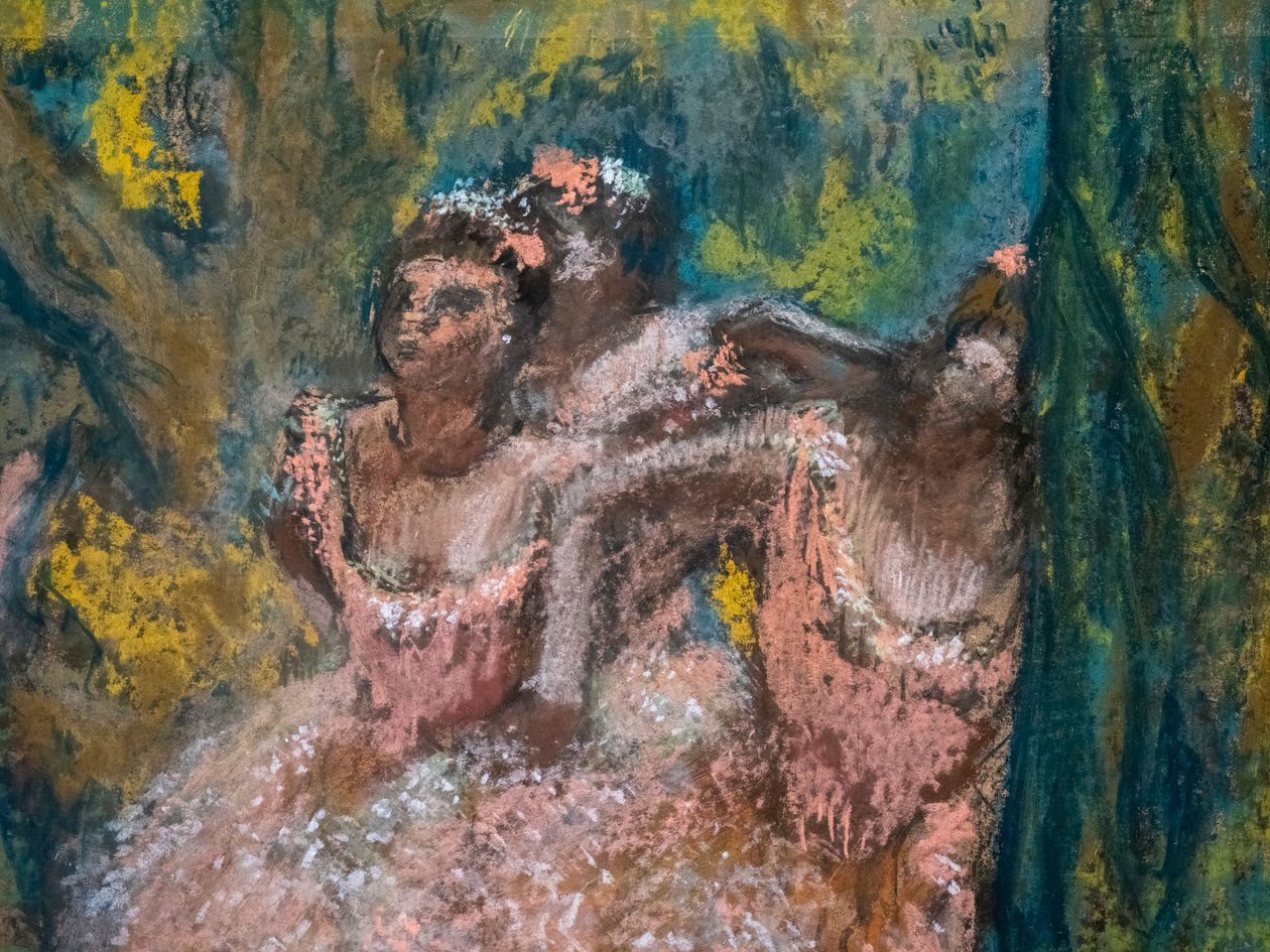 Tři tanečnice v lososových sukních (detail). 1904-1906. Pastel na maroufle papíře na kartonu. od Edgar Degas