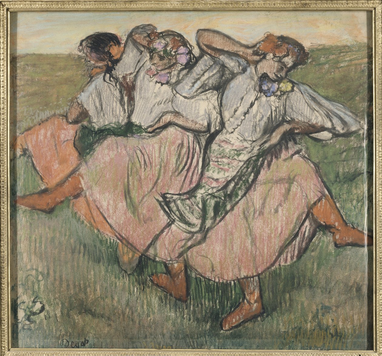 Trois danseuses russes - Tři ruští tanečníci, Degas, Edgar (1834-1917). Pastel na papíře, konec 90. let 19. století. Rozměr: 62 x 67 cm. Národní muzeum Stockholm od Edgar Degas