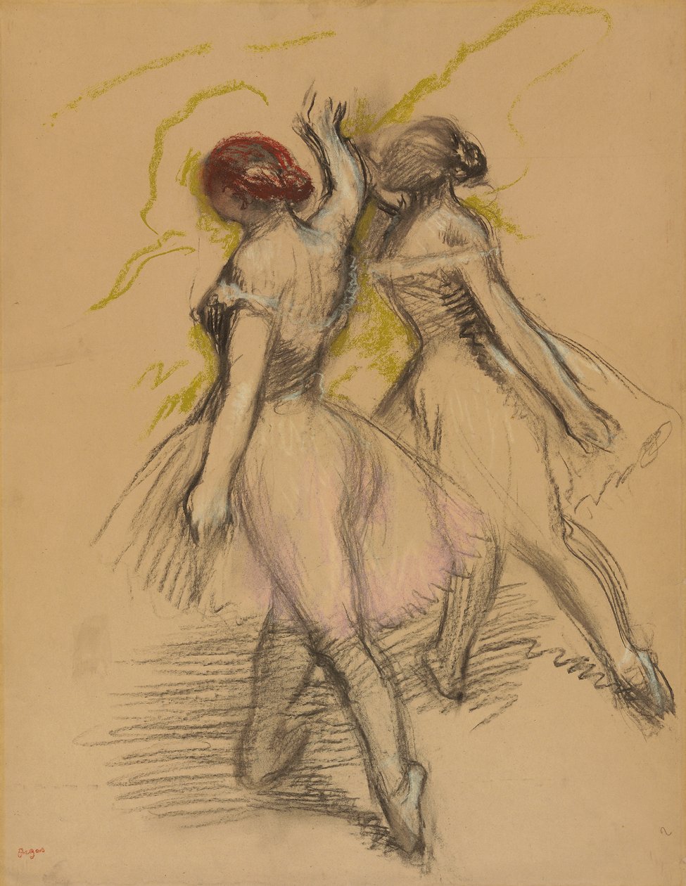 Dva tanečníci; Dvě tančící dívky, kolem roku 1889 od Edgar Degas