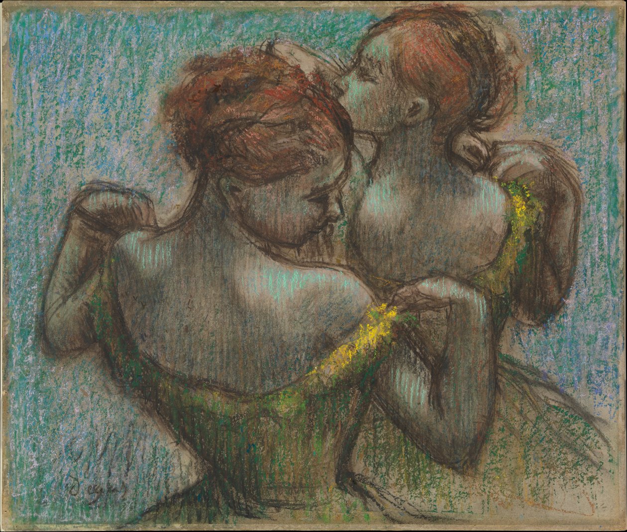 Dvě tanečnice, polopostavy od Edgar Degas