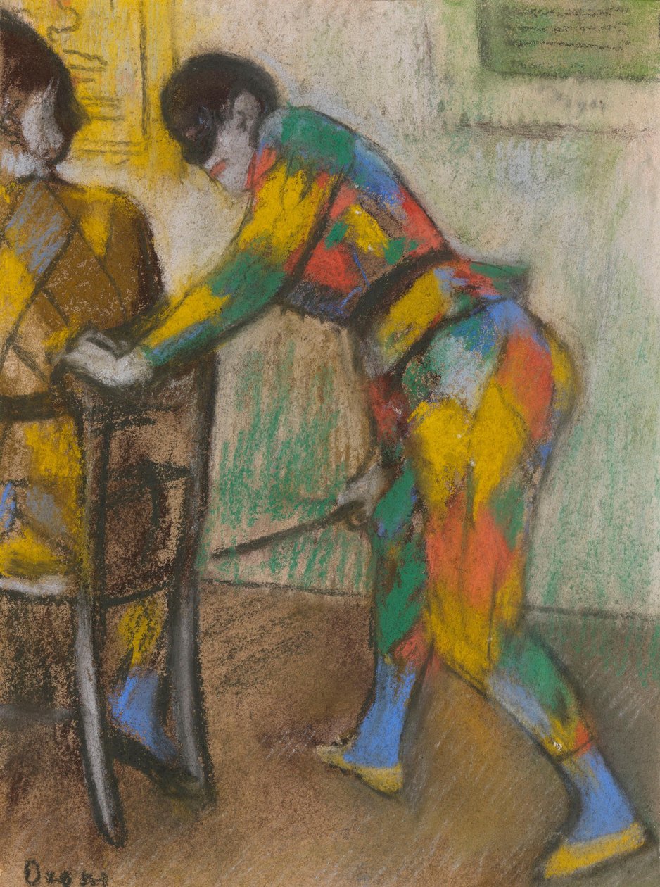 Dva harlekýni od Edgar Degas