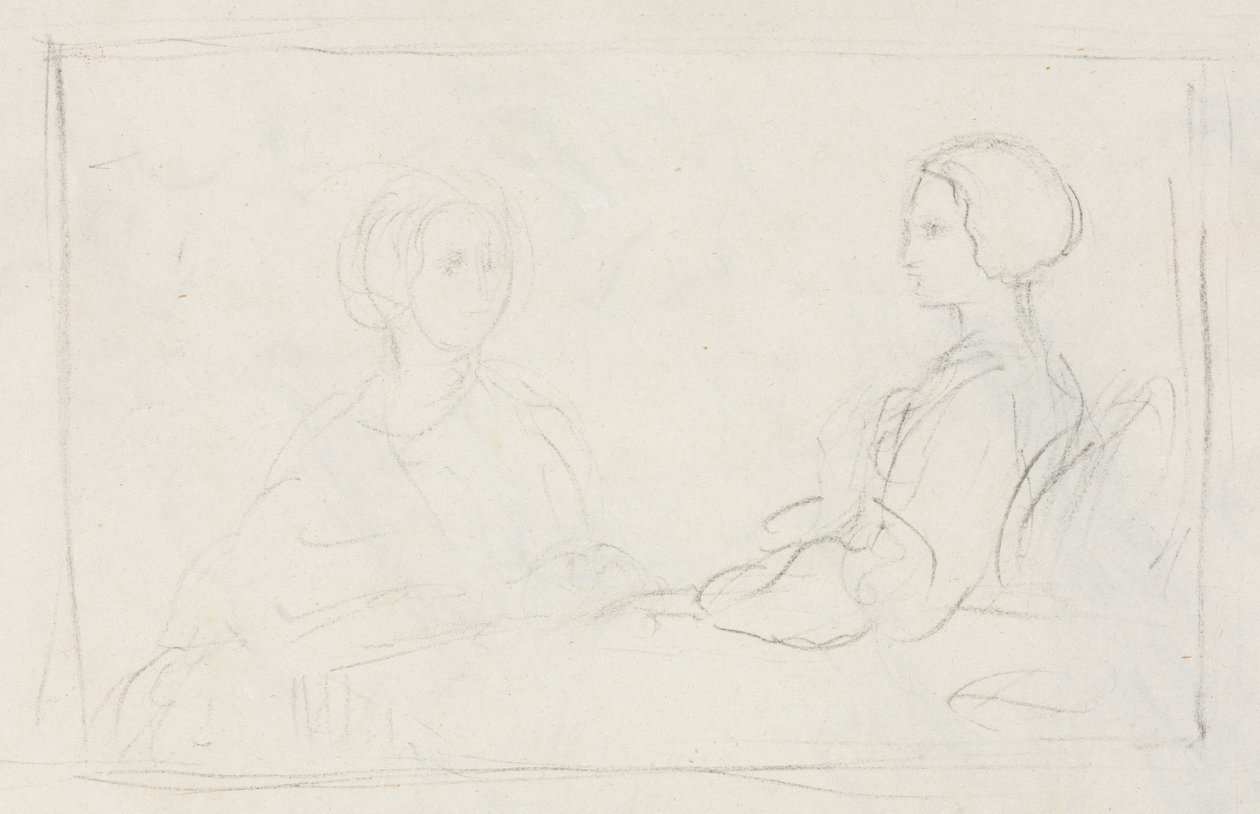 Dvě sedící ženy verso, 1856-1860. od Edgar Degas