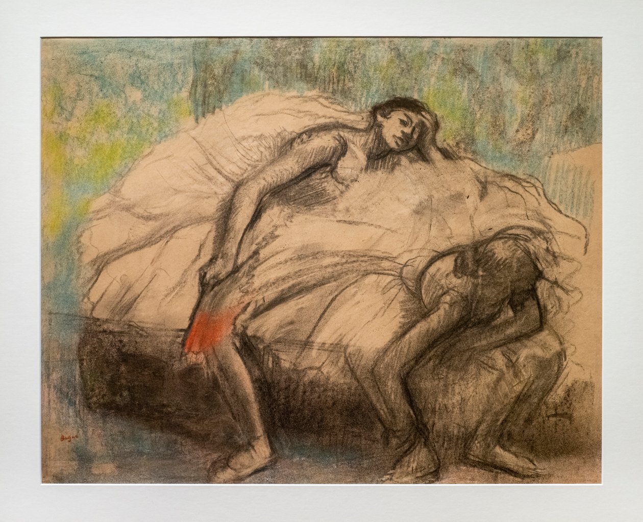 Dva tanečníci v klidu. 1890-1895. Uhl, pastelové odlesky na papíře. od Edgar Degas