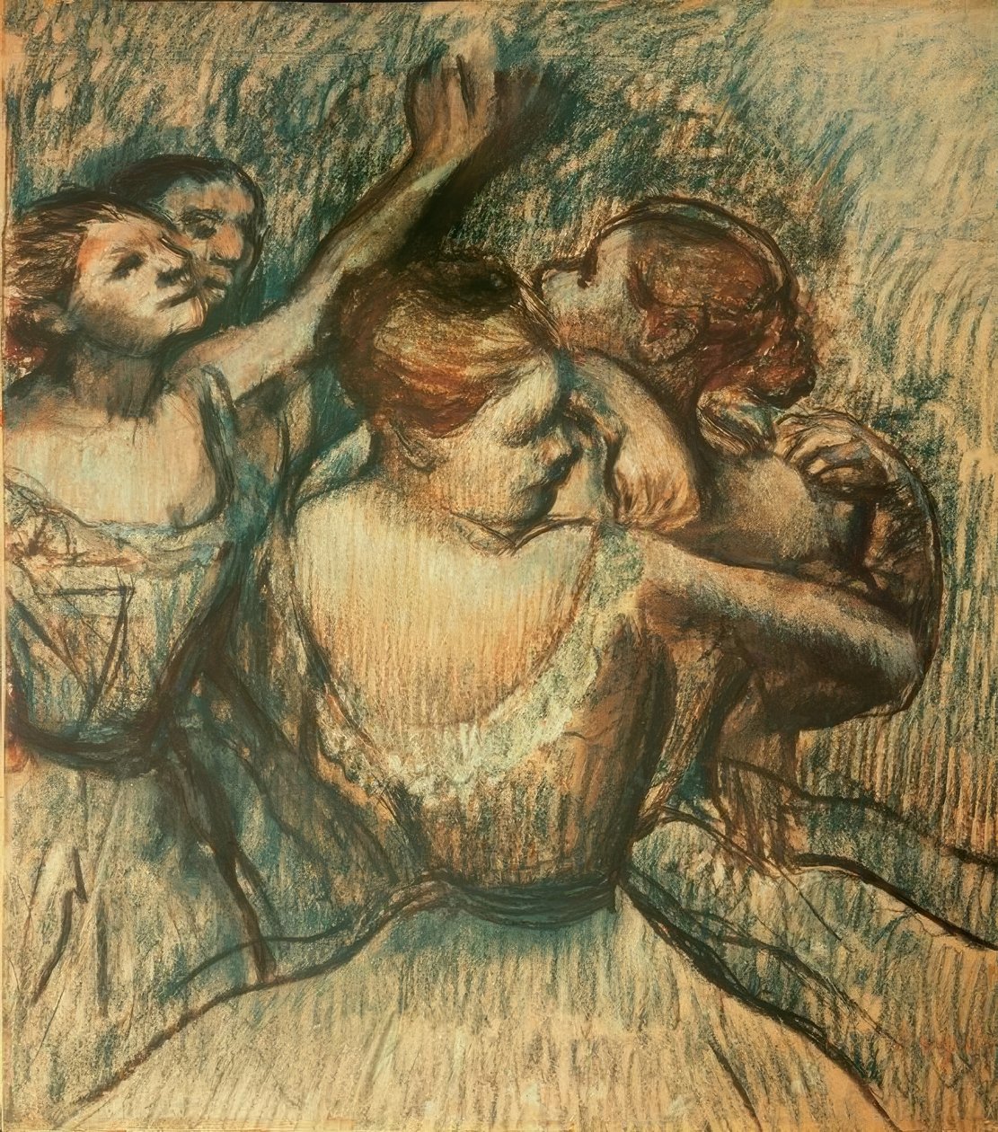 Čtyři tanečníci v poloviční délce od Edgar Degas