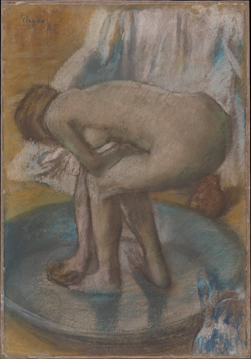 Koupající se žena v mělké vaně od Edgar Degas